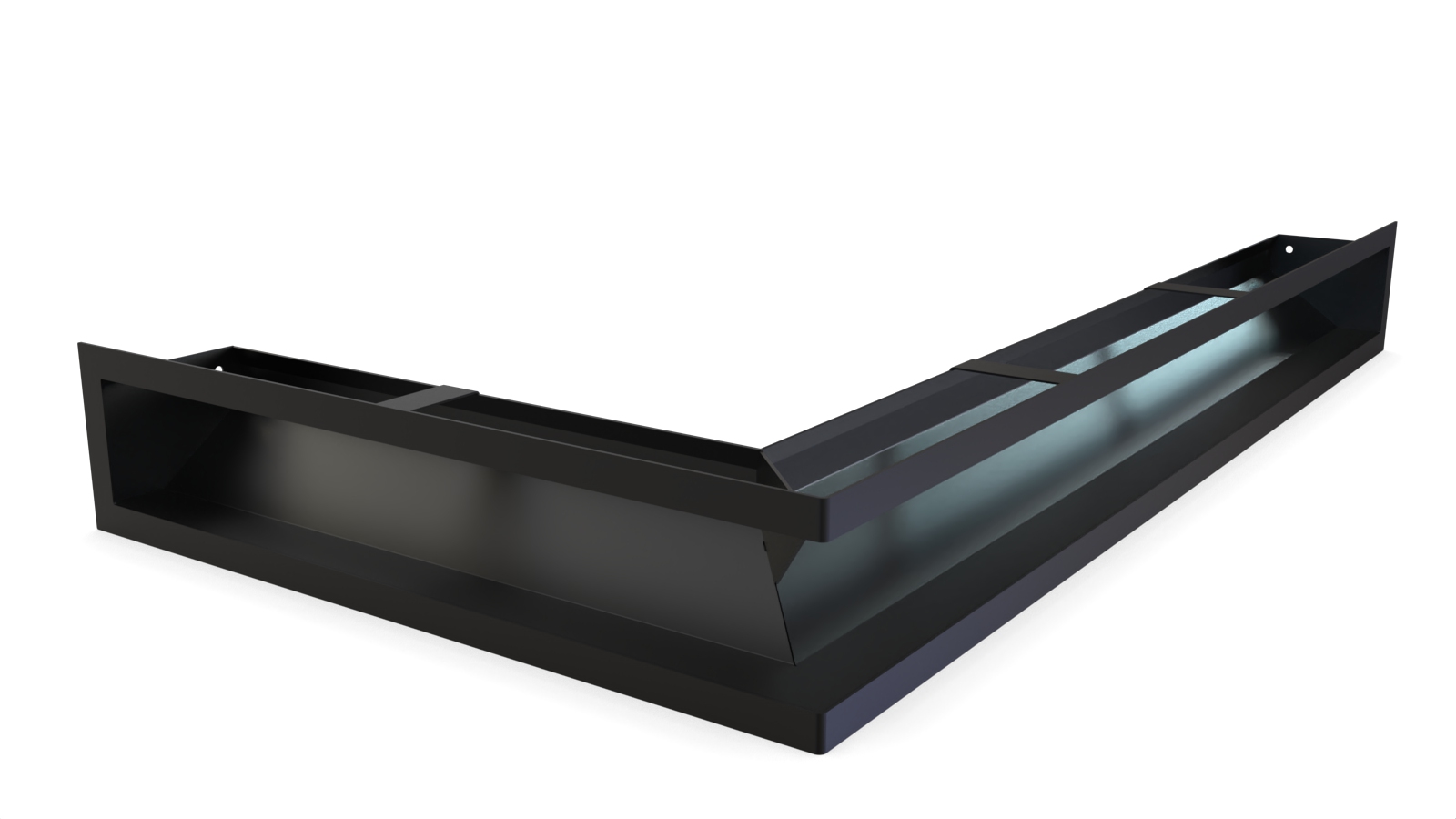 Grila neagra colt stanga jos 400x740x80