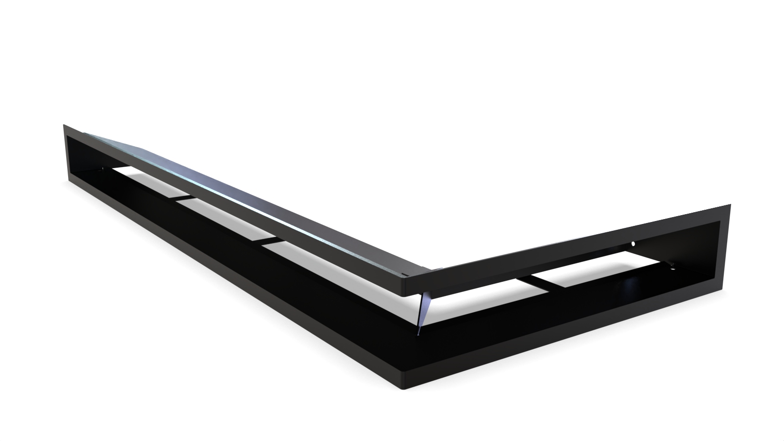 Grila neagra colt dreapta sus 400x910x120