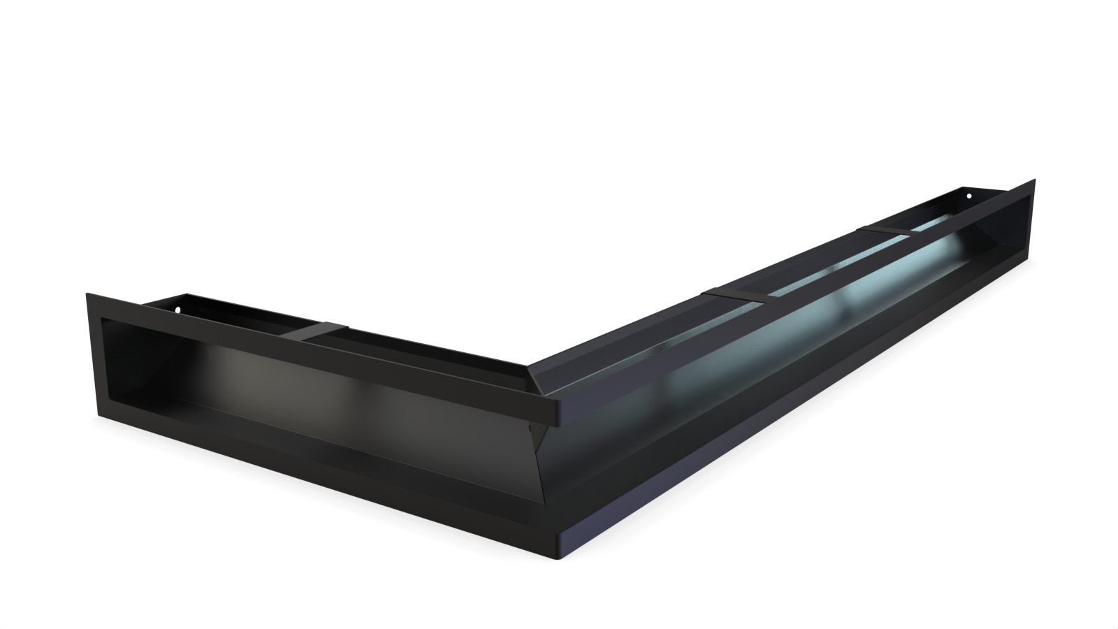 Grila neagra colt stanga jos 400x910x80
