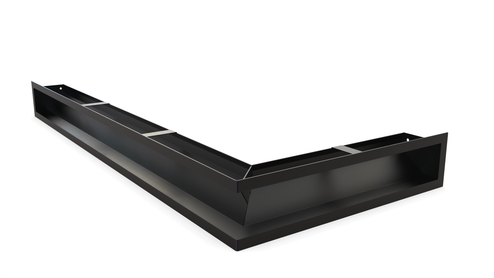 Grila neagra colt drepta jos 400x910x80