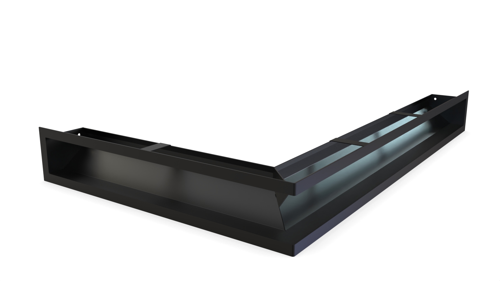 Grila neagra colt stanga jos 470x740x80